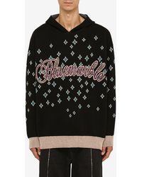 Bluemarble - Knitted Rhinestone-Embellished Hooded Sweatshirt - Lyst