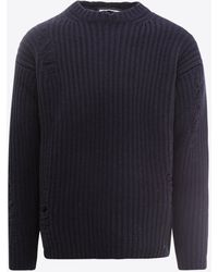 PAUL MÉMOIR - Distressed Wool Sweater - Lyst
