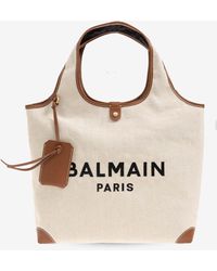 Balmain - B-Army Logo Canvas Tote Bag - Lyst