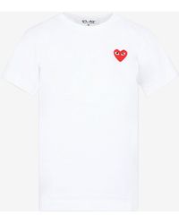 COMME DES GARÇONS PLAY - Heart Embroidered Plain T-Shirt - Lyst