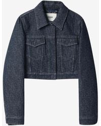 Fendi - Cropped Denim Jacket - Lyst