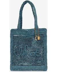 Chloé - Summer Banana Logo Raffia Tote - Lyst