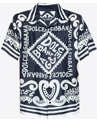 Dolce & Gabbana - Marina Print Bowling Silk Shirt - Lyst