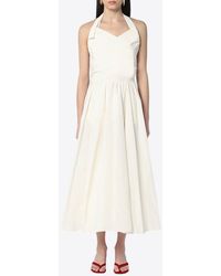 Patou - Back Bow Halterneck Midi Dress - Lyst