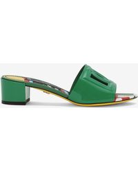Dolce & Gabbana - Bianca 45 Patent Leather Dg Mules - Lyst