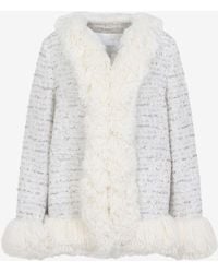 Giambattista Valli - Fur-Trimmed Short Wool Coat - Lyst