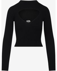 DIESEL - M-Olina Ribbed Knit Cropped Top - Lyst