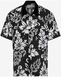Sacai - Velvet-Collar Floral Shirt - Lyst