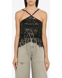The Attico - Sequin Embellished Halter Top - Lyst