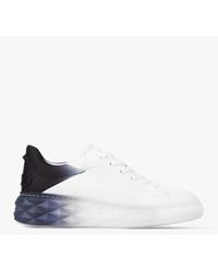 Jimmy Choo - Diamond Maxi Brand-Embellished Leather Low-Top Trainers - Lyst