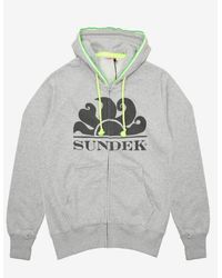 Sundek - Sean Fleece Zip-Up Cotton Sweatshirt With Hood - Lyst