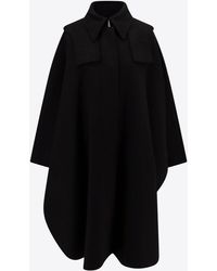 Chloé - Hooded Cashmere And Wool Cape Coat - Lyst