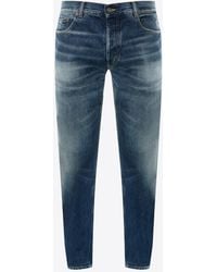 Saint Laurent - Mid-Rise Straight-Leg Jeans - Lyst