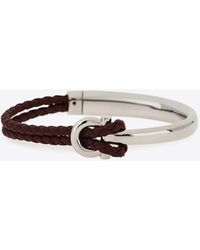 Ferragamo - Gancini Braided Leather Bracelet - Lyst
