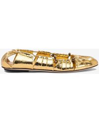 Chloé - Luna Metallic Leather Ballet Flats - Lyst