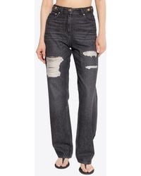 Versace - Metal Mesh High-Rise Jeans - Lyst