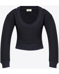 Saint Laurent - Scoop Neck Knitted Sweater - Lyst