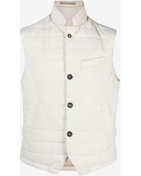Eleventy - Quilted Padded Wool-Blend Vest - Lyst