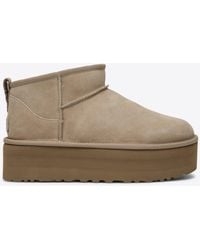 UGG - Classic Ultra Mini Suede Platform Boots - Lyst