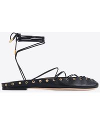 Chloé - Ghillies Leather Ballet Flats - Lyst
