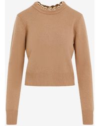 Rabanne - Ribbed Knit Wool Cashmere Sweater - Lyst