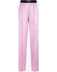 Tom Ford - Straight-Leg Stretch Silk Satin Pajama Pants - Lyst
