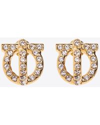 Ferragamo - 3D Gancini Crystal-Embellished Earrings - Lyst