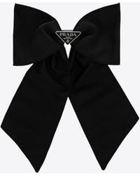 Prada - Triangle Logo Maxi Bow Hair Clip - Lyst