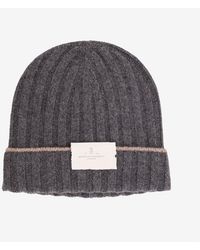 Brunello Cucinelli - Logo Patch Ribbed Cashmere Beanie - Lyst