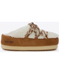 Moon Boot - Curly Shearling Mules - Lyst