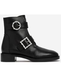 black pearl embellished ankle boot
