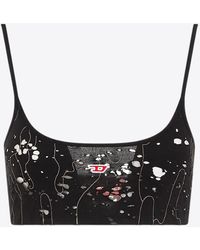 DIESEL - Destroyed Sleeveless Cropped Top - Lyst