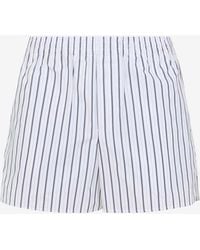 Ami Paris - Striped Elastic-Waist Shorts - Lyst
