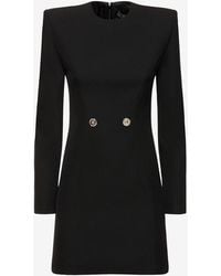 Versace - Hourglass Long-Sleeved Mini Dress - Lyst