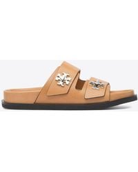 Tory Burch - Turnlock Sport Leather Slides - Lyst