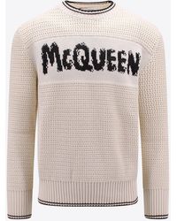 Alexander McQueen - Graffiti Logo Knitted Sweater - Lyst