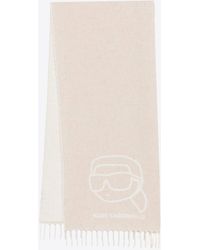 KARL LAGERFELD - Ikon-Inlay Wool-Blend Scarf - Lyst