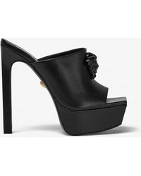 Versace - La Medusa 145 Platform Leather Sandals - Lyst