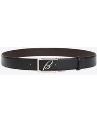 Brioni - Logo Buckle Leather Belt - Lyst