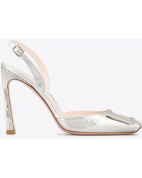 Roger Vivier - Trompette 100 Metal Buckle Slingback Pumps - Lyst