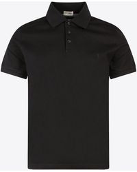 Saint Laurent - Logo Embroidered Polo T-Shirt - Lyst