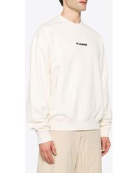 Jil Sander - Logo Print Crewneck Sweatshirt - Lyst