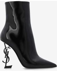 Saint Laurent - Sleek Leather Opyum Boots - Lyst