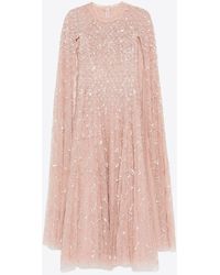 Needle & Thread - Heart Lattice Midi Cape Dress - Lyst