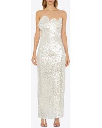 Christopher Esber - Opaline Sequin Strapless Maxi Dress - Lyst
