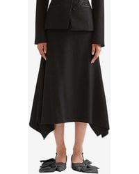 Erdem - Draped Grain De Poudre Pencil Skirt - Lyst