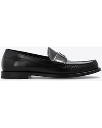 Dolce & Gabbana - Dg Logo Brushed Leather Loafers - Lyst
