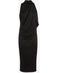 Versace - Slashed Halterneck Midi Dress - Lyst