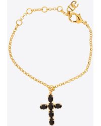 Dolce & Gabbana - Cross Charm Chain Link Bracelet - Lyst