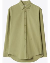 Burberry - Ekd Embroidered Button-Up Shirt - Lyst